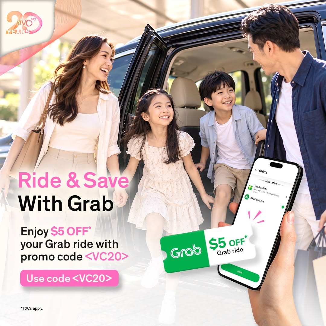 Grab $5 Off Rides to VivoCity with Promo Code VC20