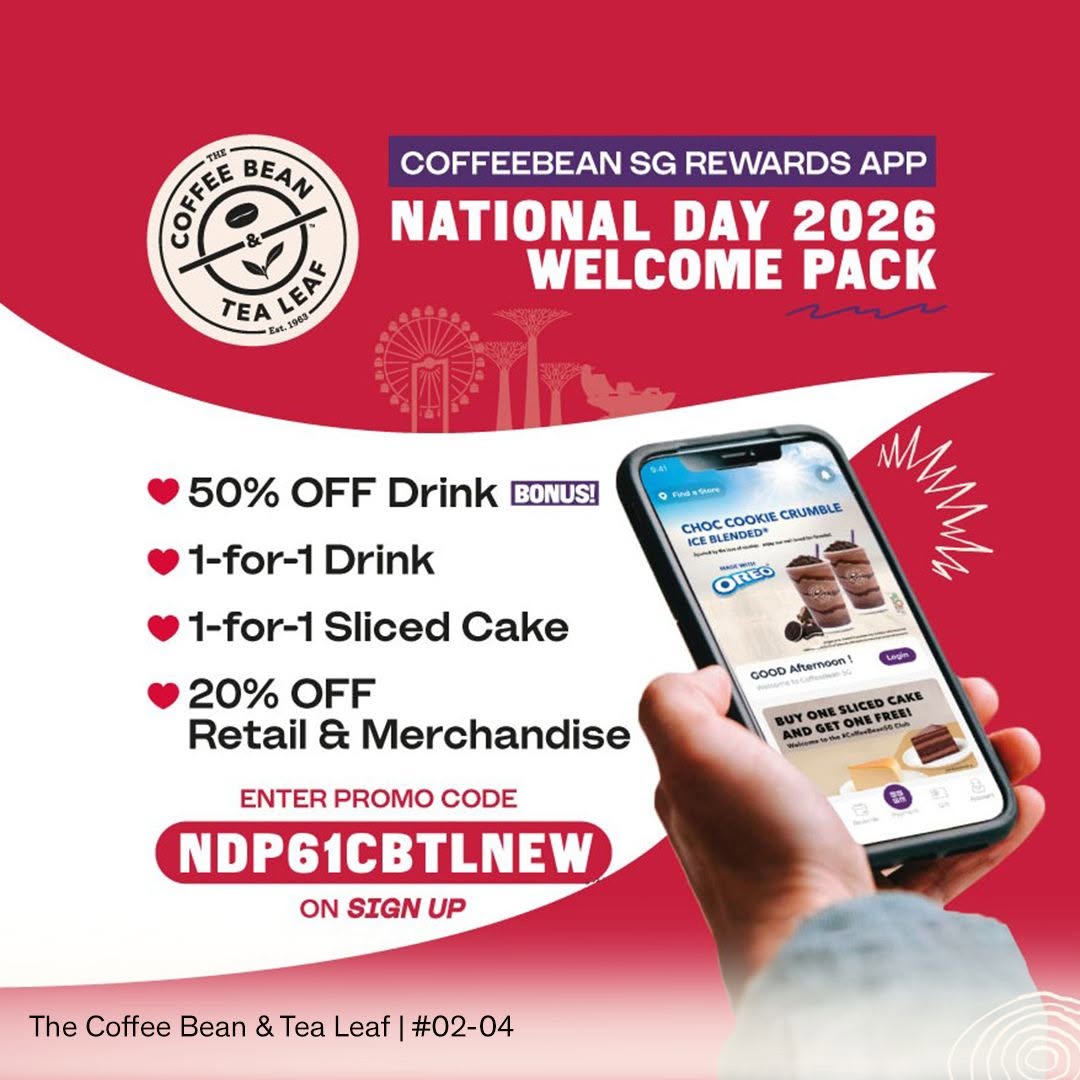The Coffee Bean and Tea Leaf National Day promo at VivoCity