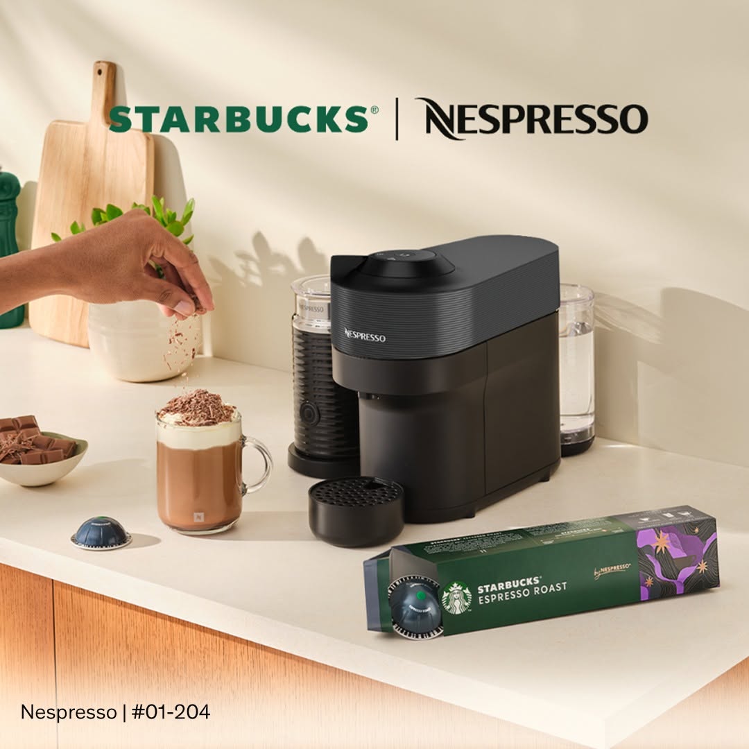 Starbucks Espresso Roast capsules and Nespresso machine