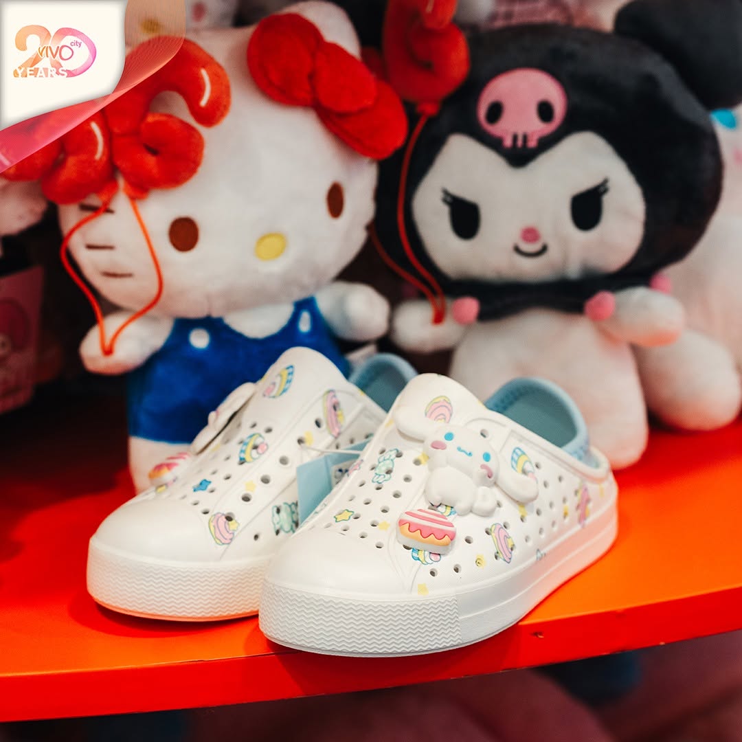 Hello Kitty x Crocs collaboration sneakers at the Sanrio pop-up