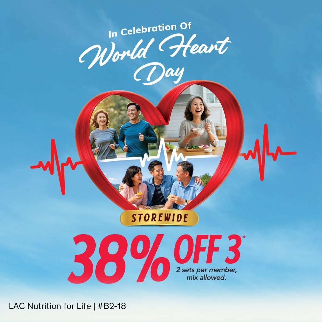 LAC Nutrition for Life 38% off storewide at VivoCity