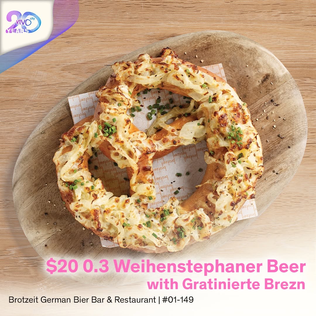 Brotzeit Weihestephaner Beer and Gratinierte Brezn offer