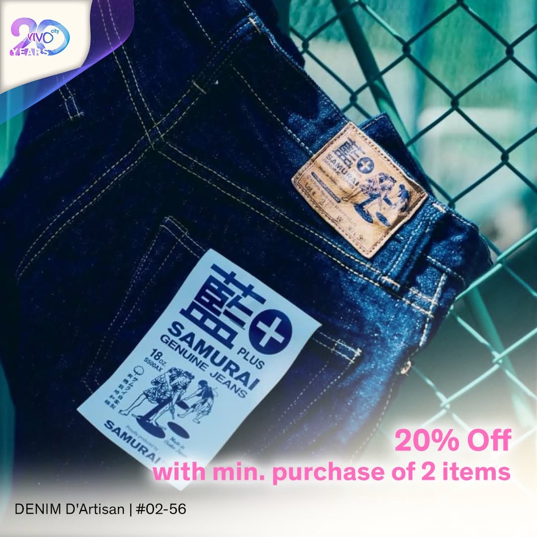 Samurai Plus Denim D'Artisan 20 percent off offer