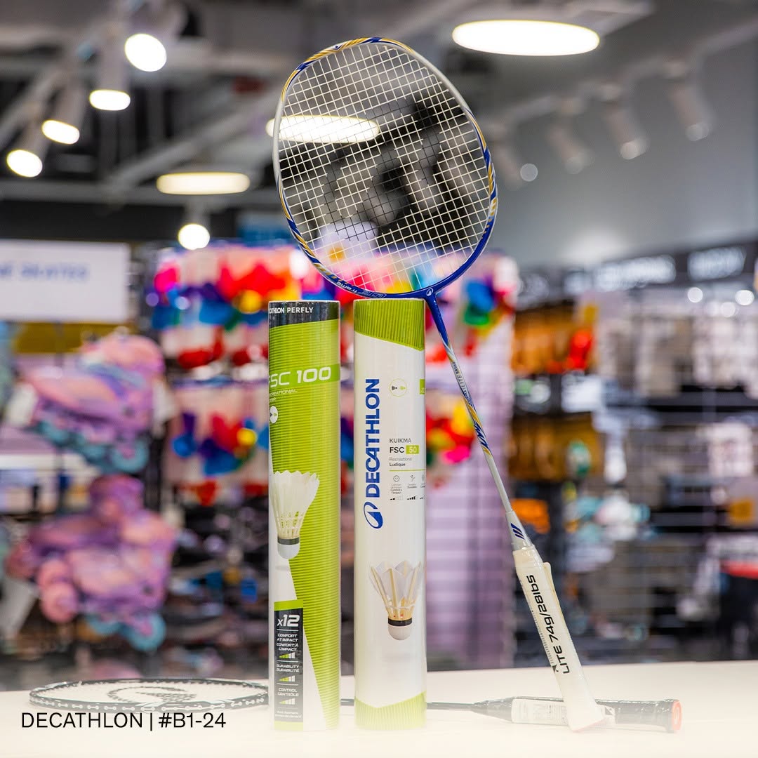 Decathlon badminton rackets and shuttlecocks at VivoCity