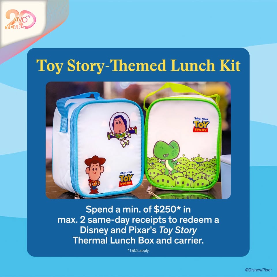Disney and Pixar Toy Story Thermal Lunch Box and Carrier redemption at VivoCity