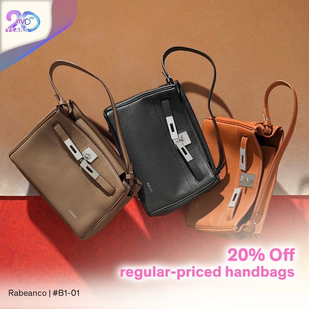 Rabeanco 20% off regular-priced handbags at VivoCity