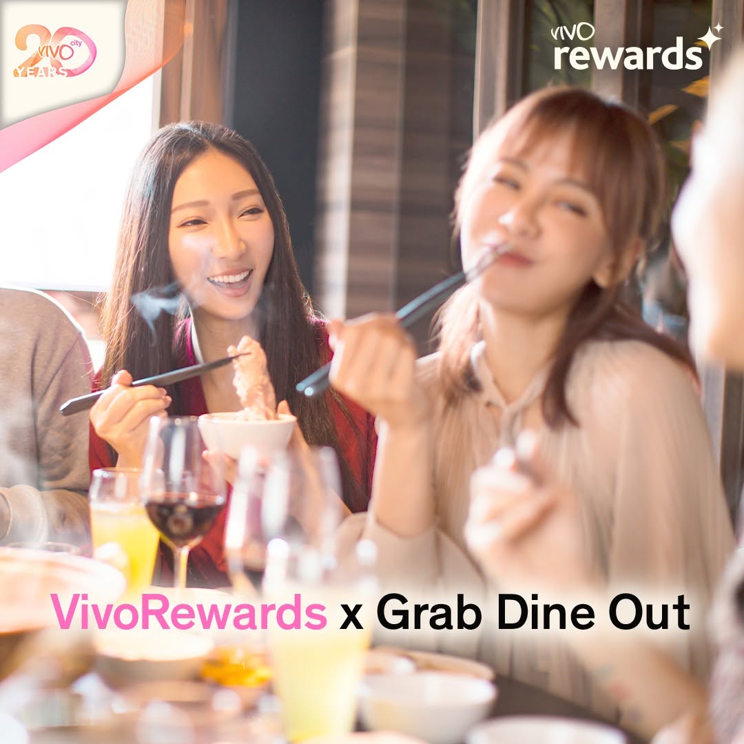 VivoCity Grab Dine Out: $15 Off Weekday Dining at Participating Restaurants