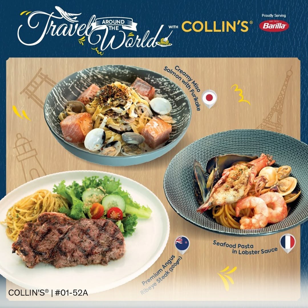 Collin's and Banilla menu items at VivoCity