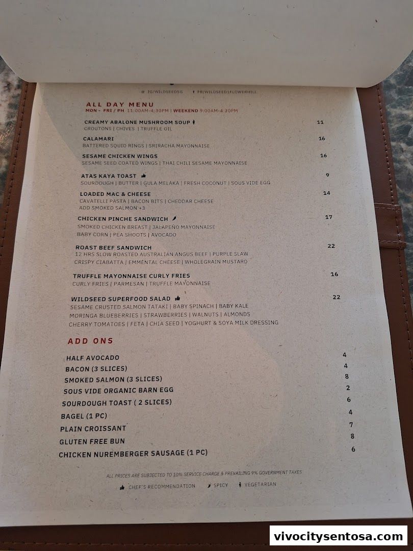 Menu page for 1-Flowerhill
