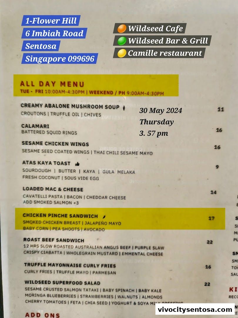 Menu page for 1-Flowerhill