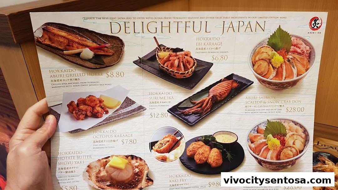 Menu page for Aburi-EN VivoCity