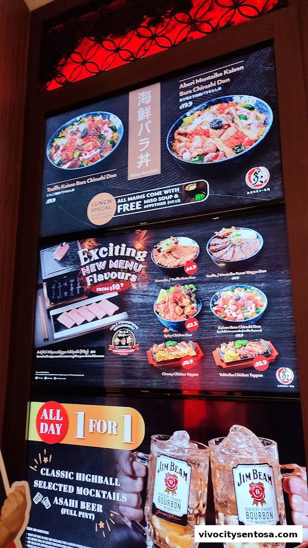 Menu page for Aburi-EN VivoCity