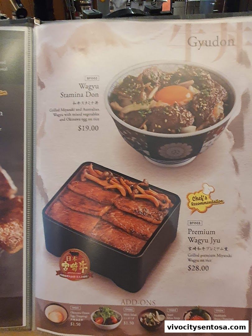 Menu page for Aburi-EN VivoCity