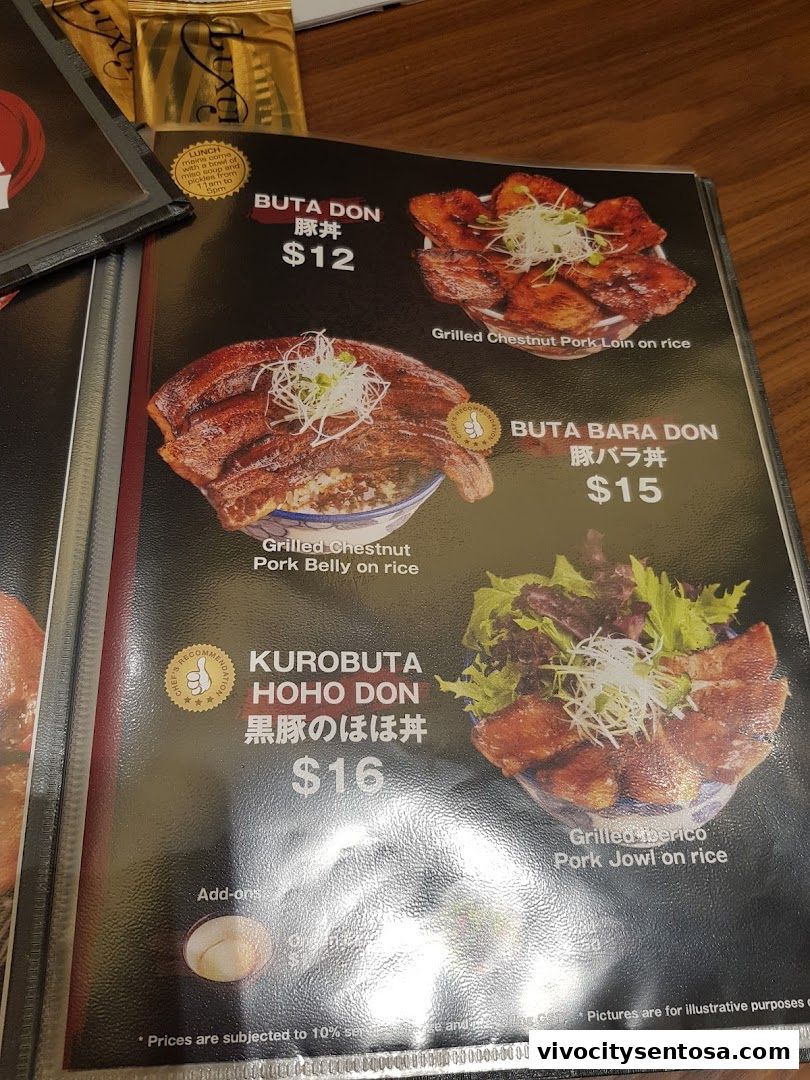 Menu page for Aburi-EN VivoCity