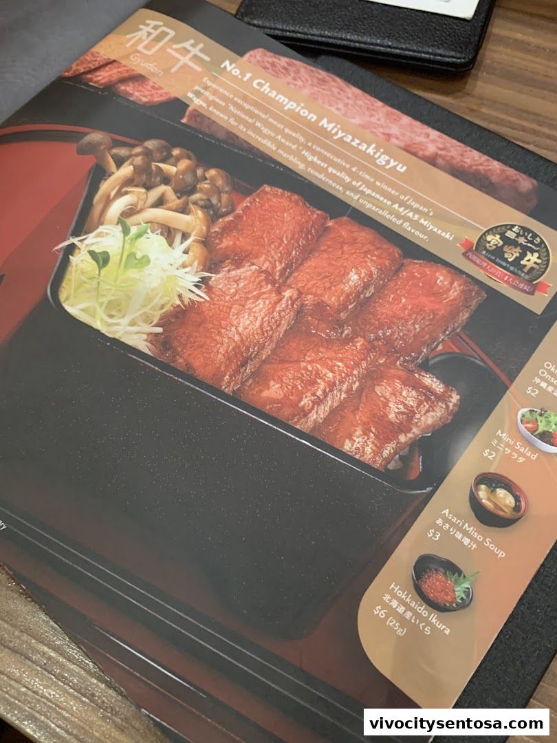 Menu page for Aburi-EN VivoCity