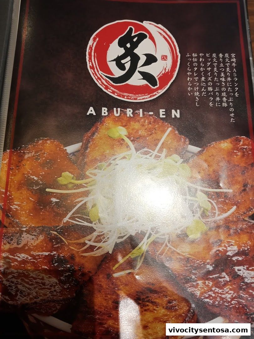 Menu page for Aburi-EN VivoCity