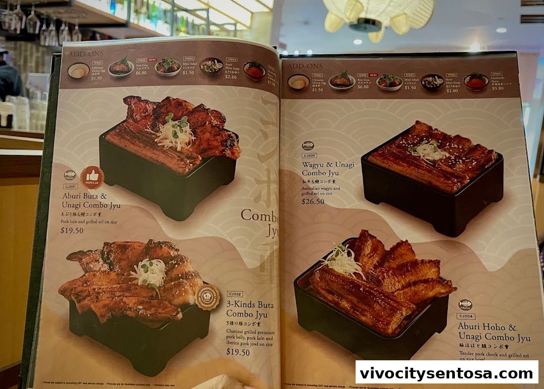 Menu page for Aburi-EN VivoCity