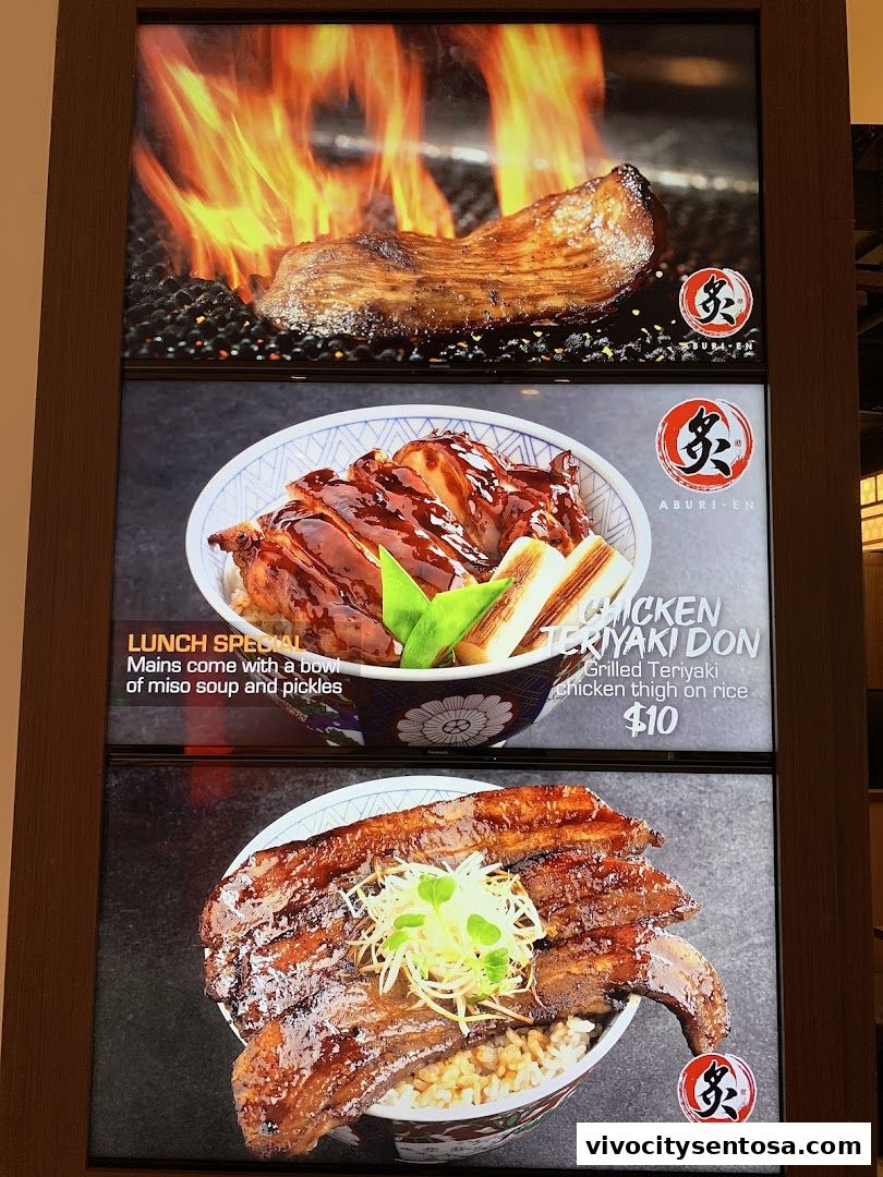 Menu page for Aburi-EN VivoCity