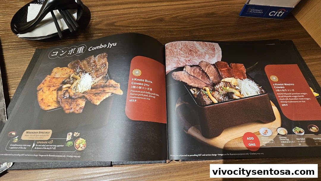 Menu page for Aburi-EN VivoCity