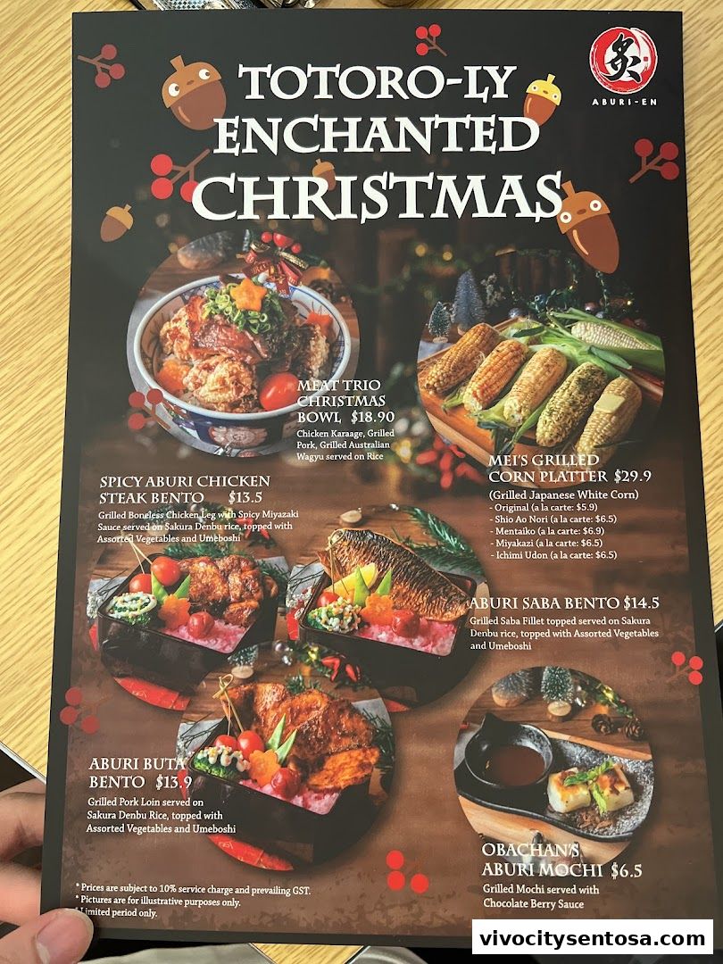 Menu page for Aburi-EN VivoCity