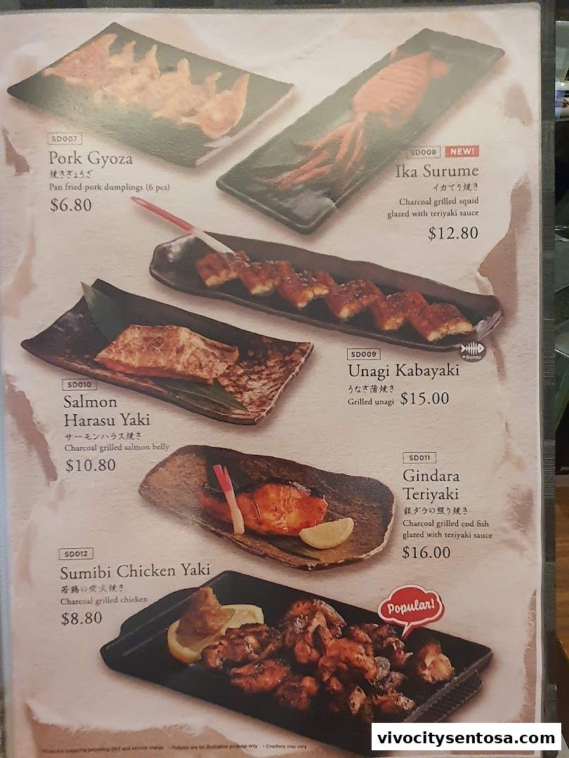 Menu page for Aburi-EN VivoCity