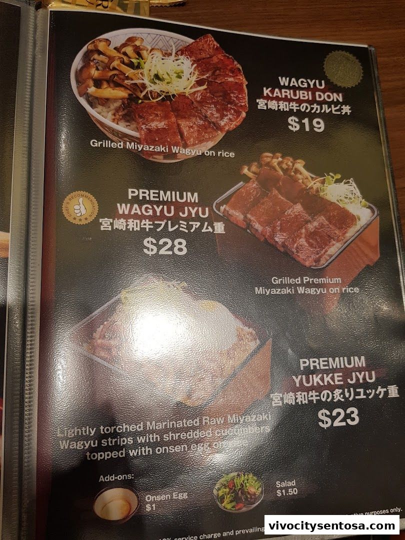 Menu page for Aburi-EN VivoCity
