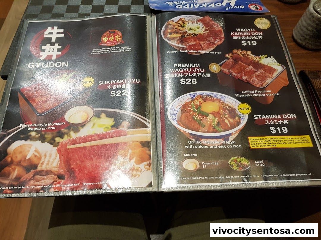 Menu page for Aburi-EN VivoCity