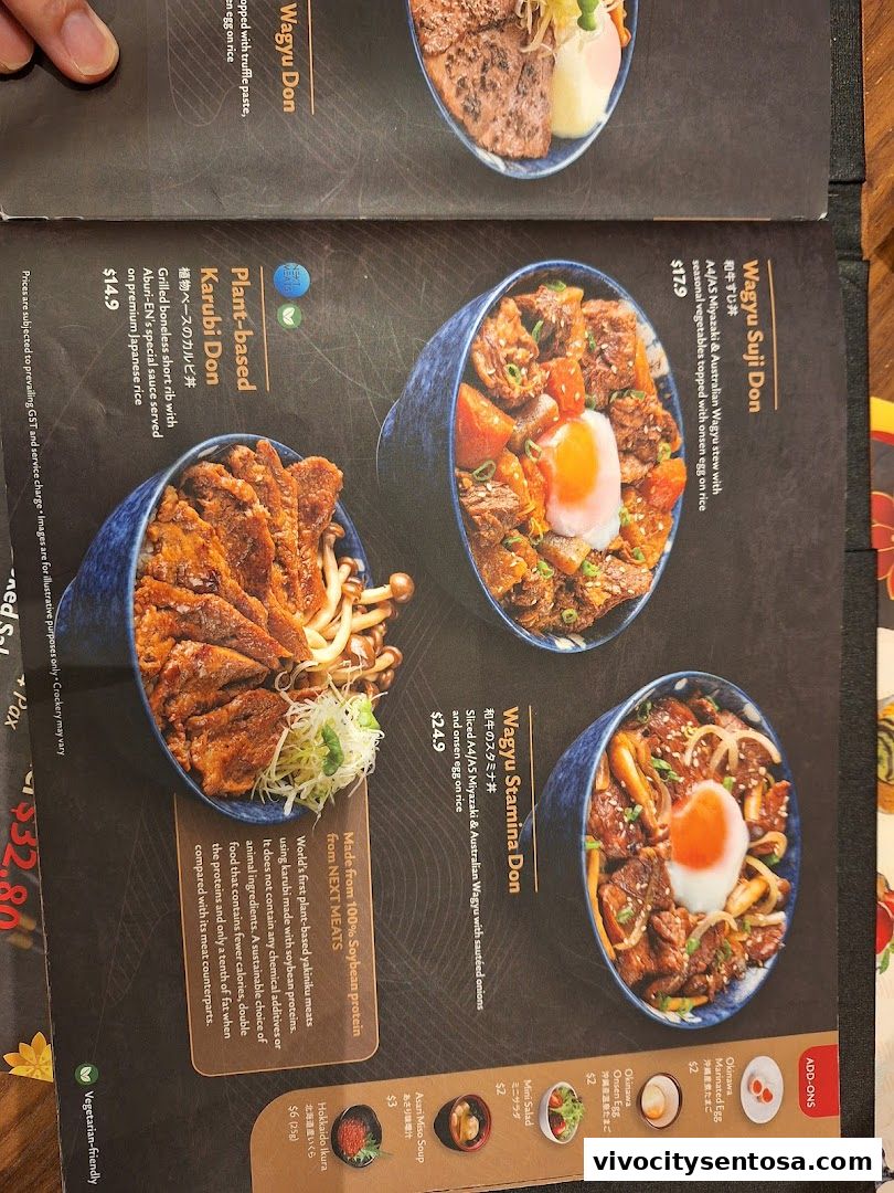 Menu page for Aburi-EN VivoCity