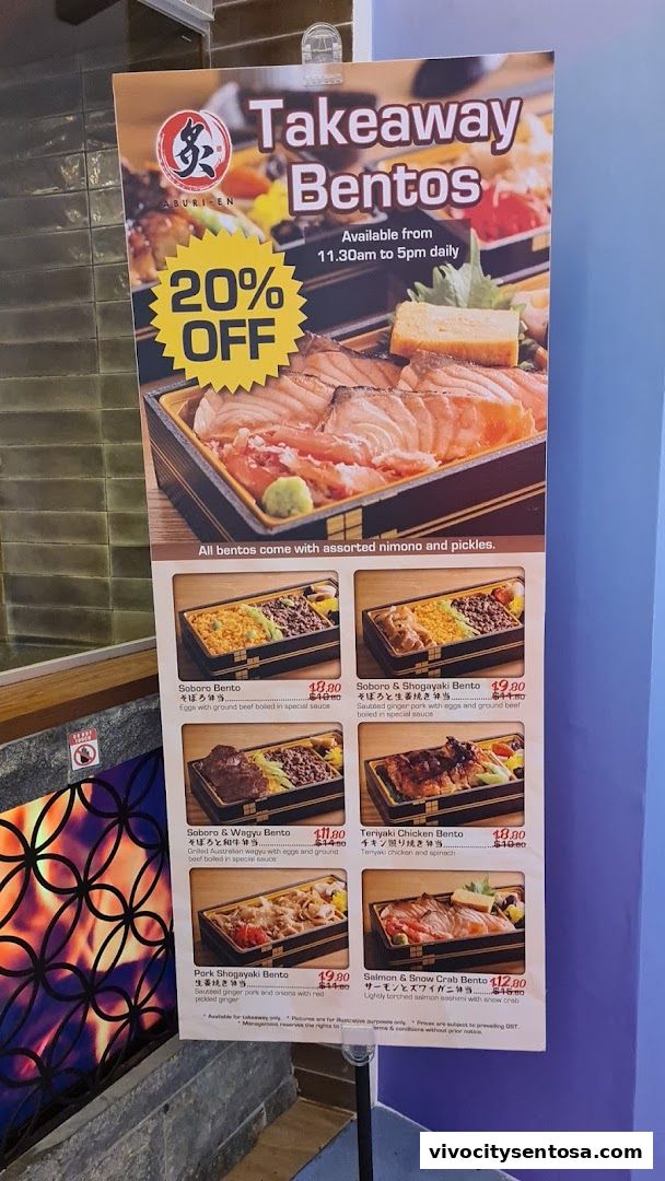 Menu page for Aburi-EN VivoCity