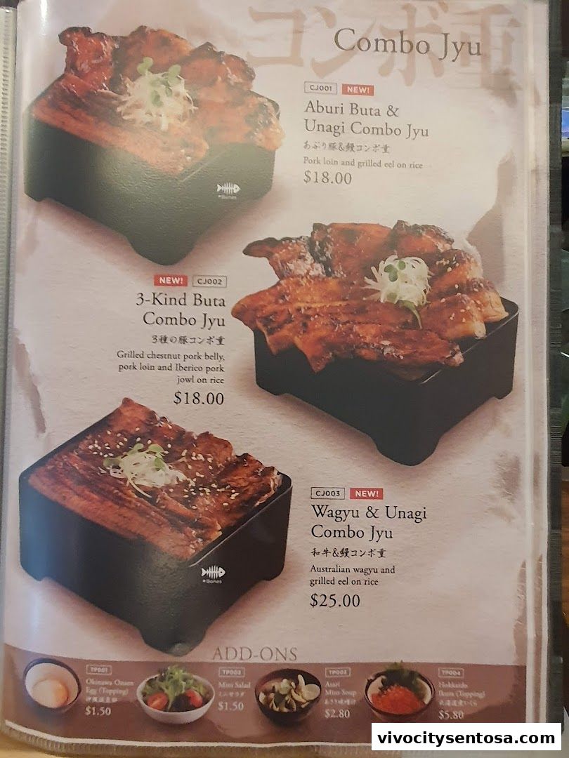 Menu page for Aburi-EN VivoCity