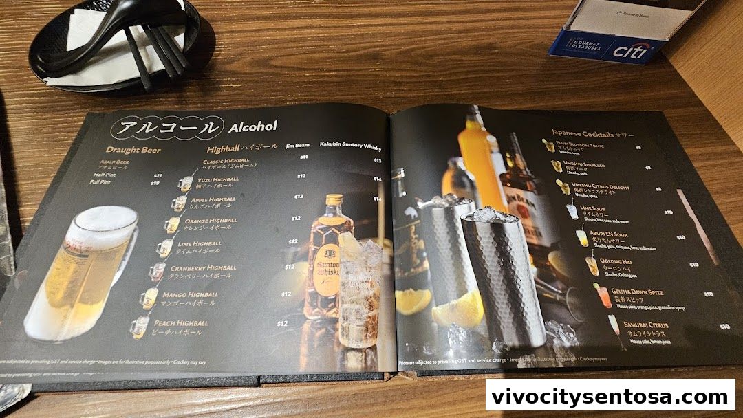 Menu page for Aburi-EN VivoCity