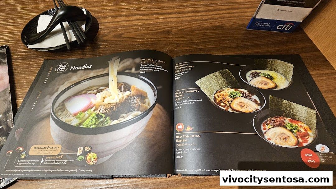 Menu page for Aburi-EN VivoCity