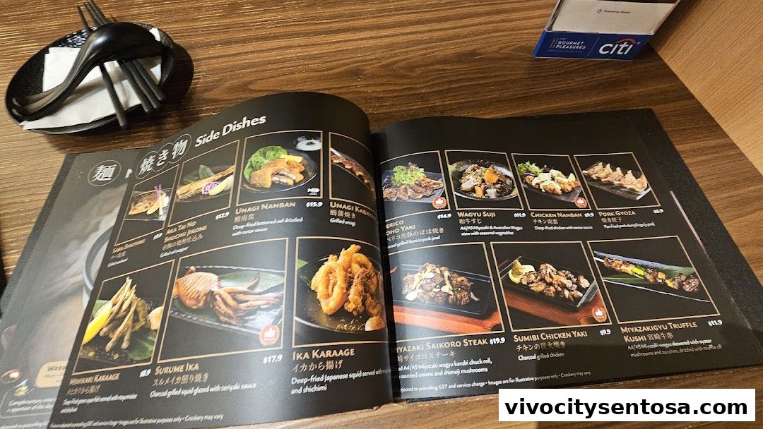 Menu page for Aburi-EN VivoCity