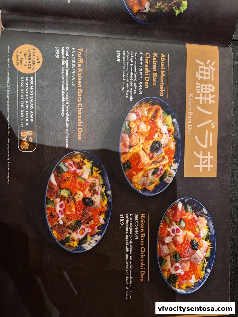 Menu page for Aburi-EN VivoCity