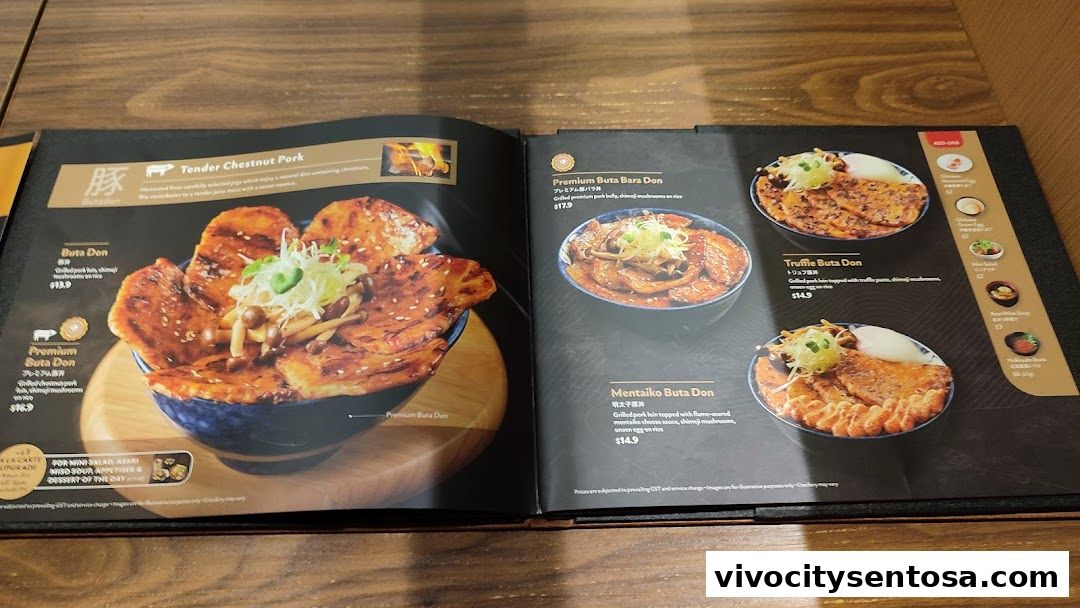 Menu page for Aburi-EN VivoCity