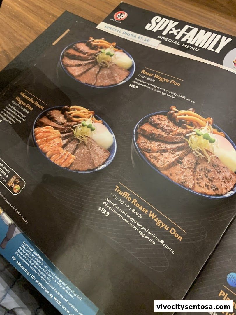 Menu page for Aburi-EN VivoCity