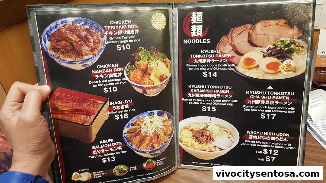Menu page for Aburi-EN VivoCity