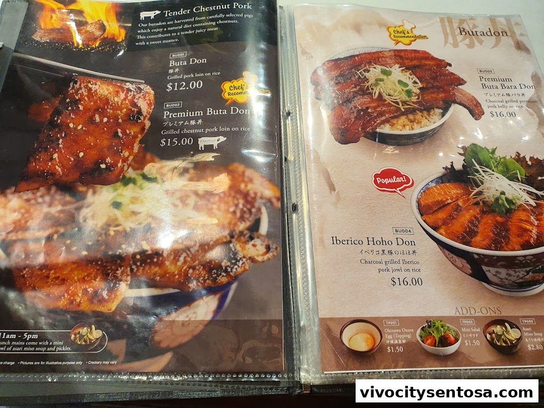 Menu page for Aburi-EN VivoCity