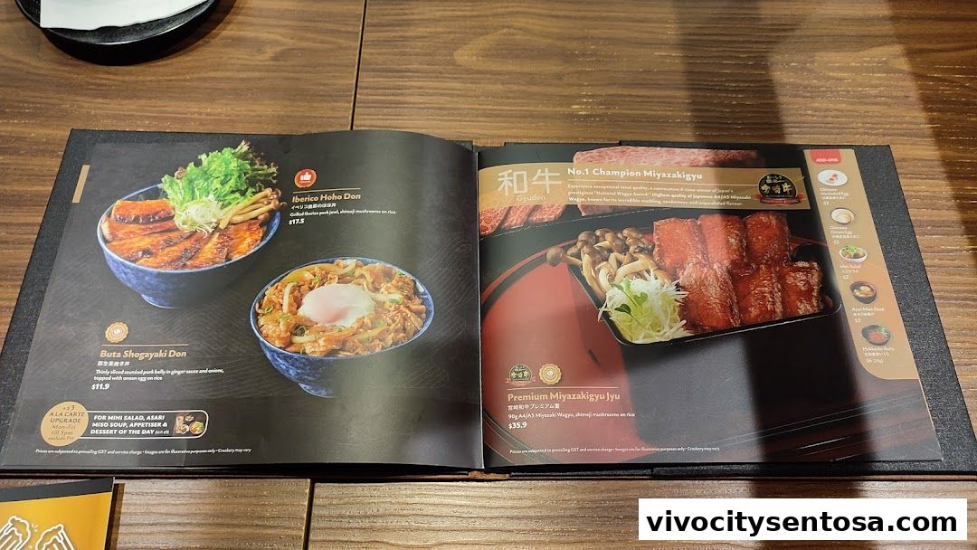 Menu page for Aburi-EN VivoCity
