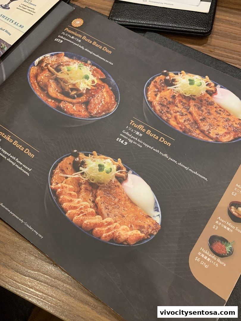 Menu page for Aburi-EN VivoCity