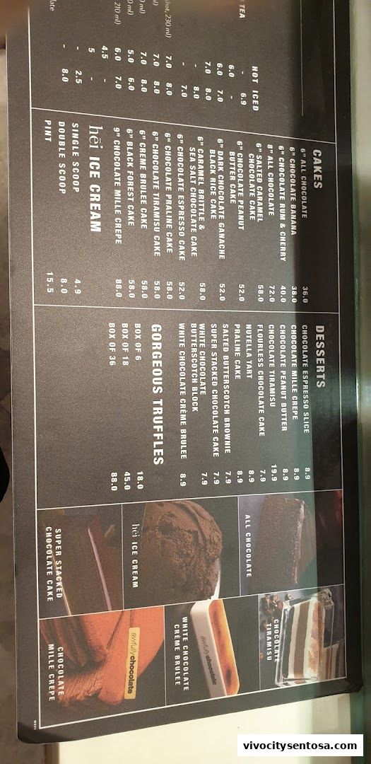 Menu page for Awfully Chocolate VivoCity CAFÉ  Bakery, Cake Shop  Birthday Cakes