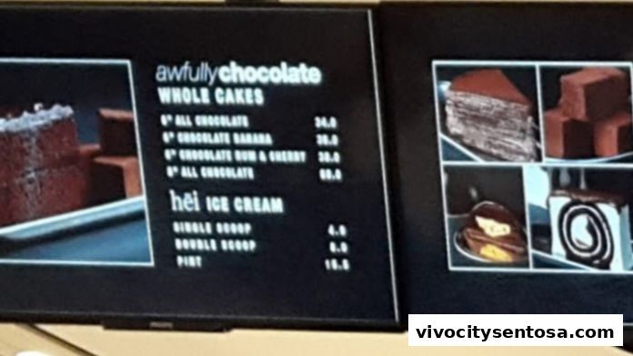 Menu page for Awfully Chocolate VivoCity CAFÉ  Bakery, Cake Shop  Birthday Cakes