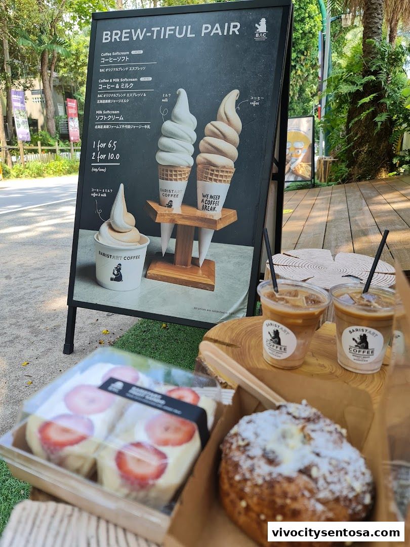 Menu page for Baristart Coffee Singapore Sentosa