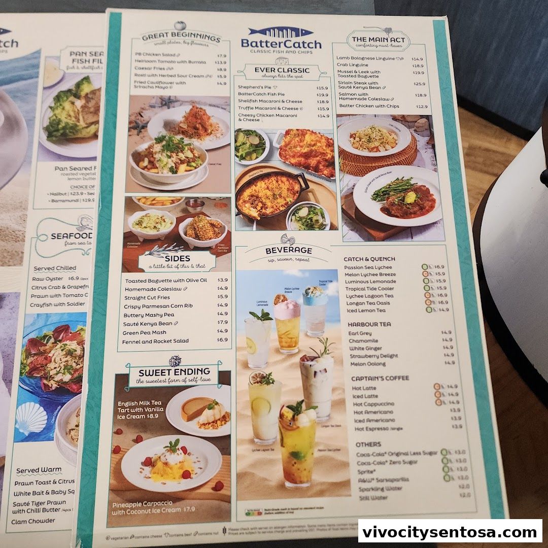 Menu page for BatterCatch - VivoCity
