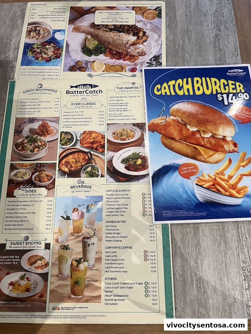 Menu page for BatterCatch - VivoCity