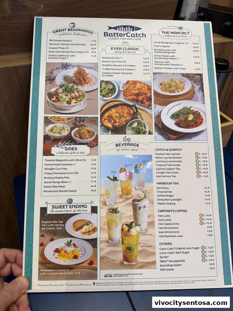 Menu page for BatterCatch - VivoCity