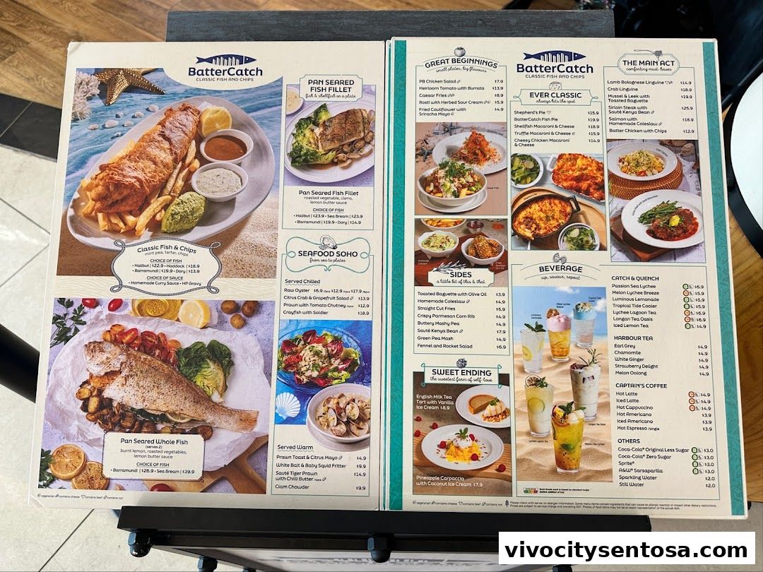 Menu page for BatterCatch - VivoCity