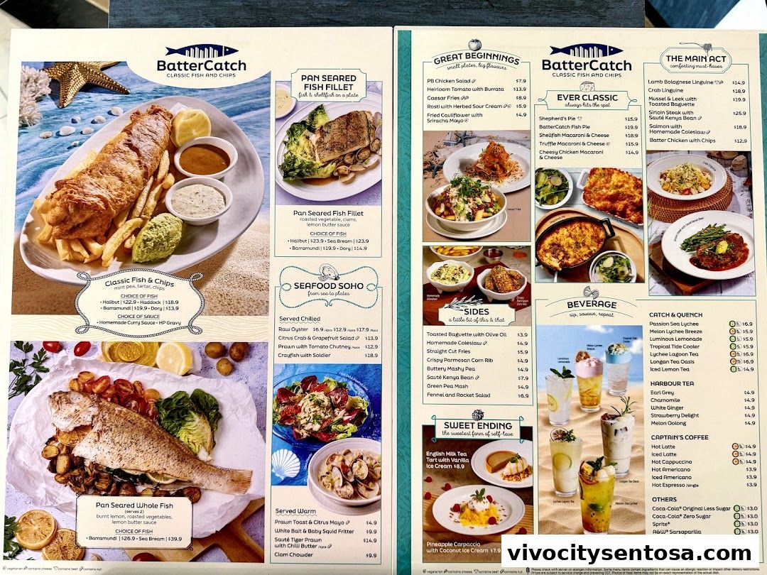 Menu page for BatterCatch - VivoCity