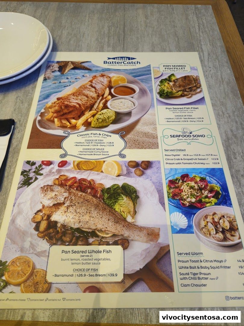 Menu page for BatterCatch - VivoCity