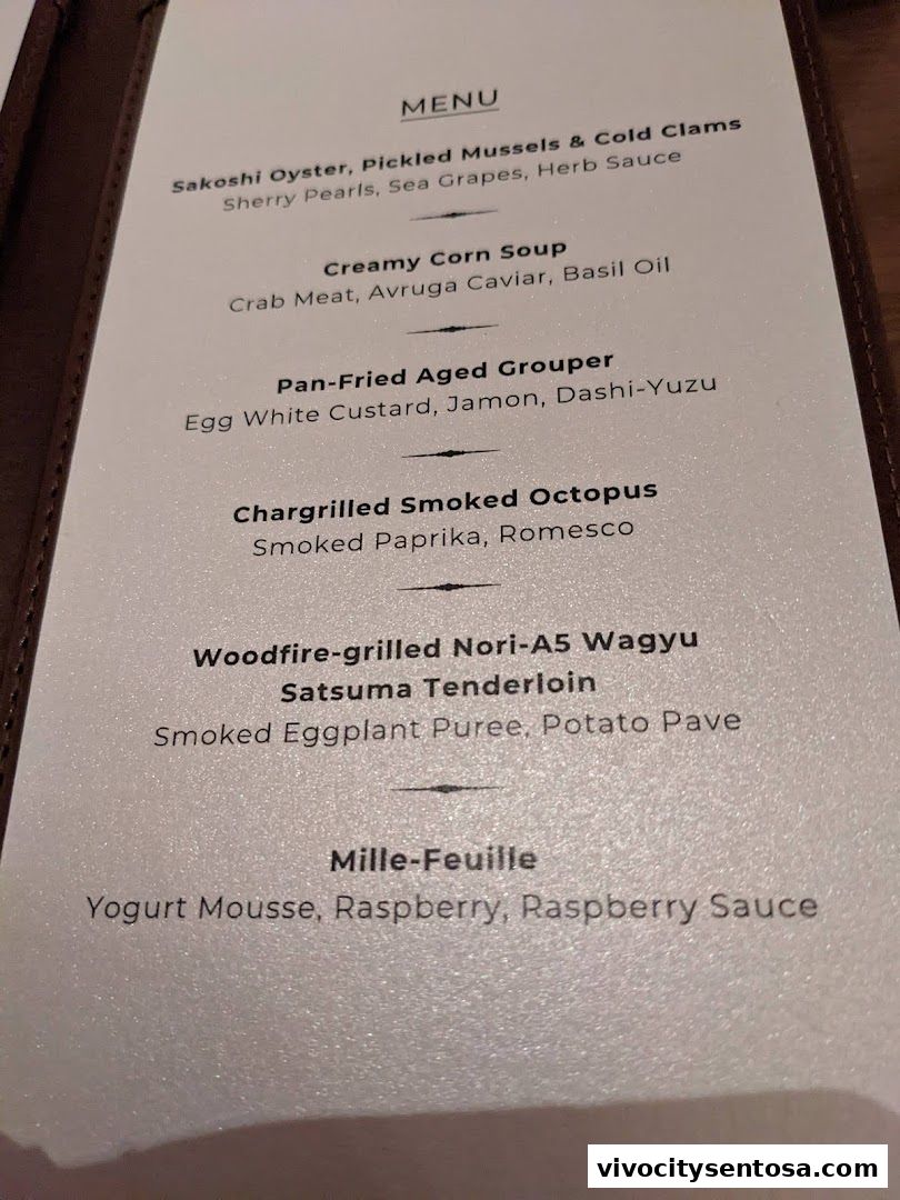 Menu page for Bedrock Origin - Steakhouse  Sentosa